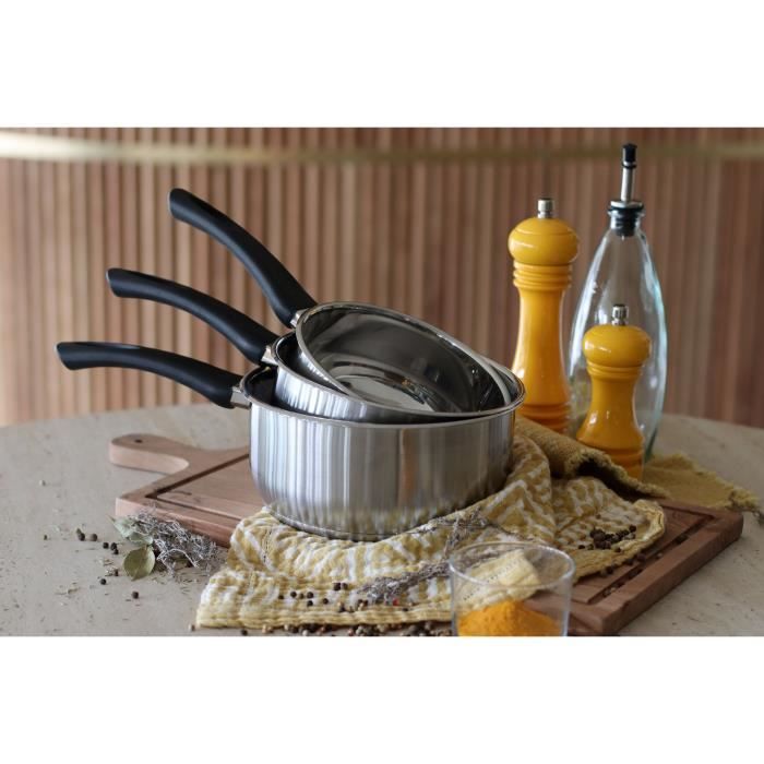 MENASTYL Saucepan - Stainless Steel - 16 cm - Compatible with all hobs including induction - 6020241