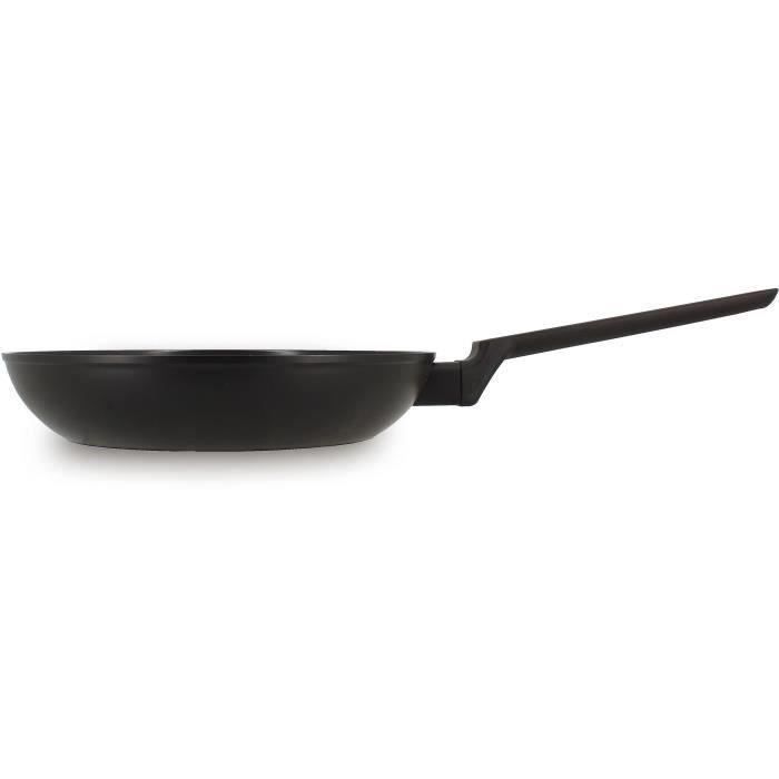 MENASTYL Frying Pan - Forged Aluminum - Black - 24 cm - Suitable for all hobs
