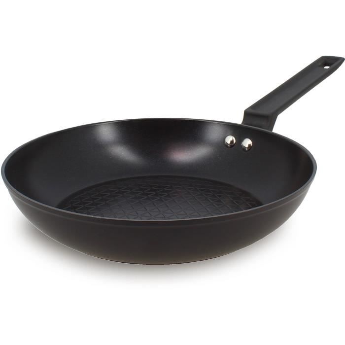 MENASTYL Frying Pan - Forged Aluminum - Black - 24 cm - Suitable for all hobs