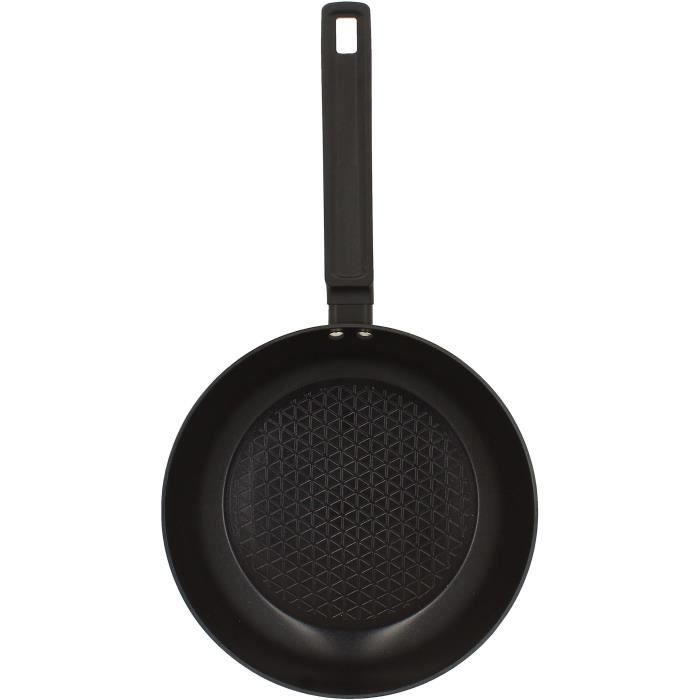 MENASTYL Frying Pan - Forged Aluminum - Black - 24 cm - Suitable for all hobs