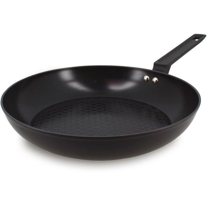 MENASTYL Frying Pan - Forged Aluminum - 28 cm - Black - Suitable for all hobs including induction