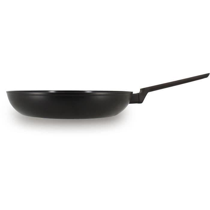 MENASTYL Frying Pan - Forged Aluminum - 30 cm - Black - Suitable for all hobs including induction