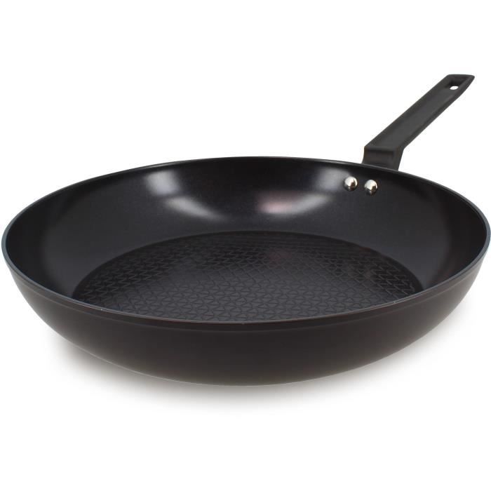 MENASTYL Frying Pan - Forged Aluminum - 30 cm - Black - Suitable for all hobs including induction