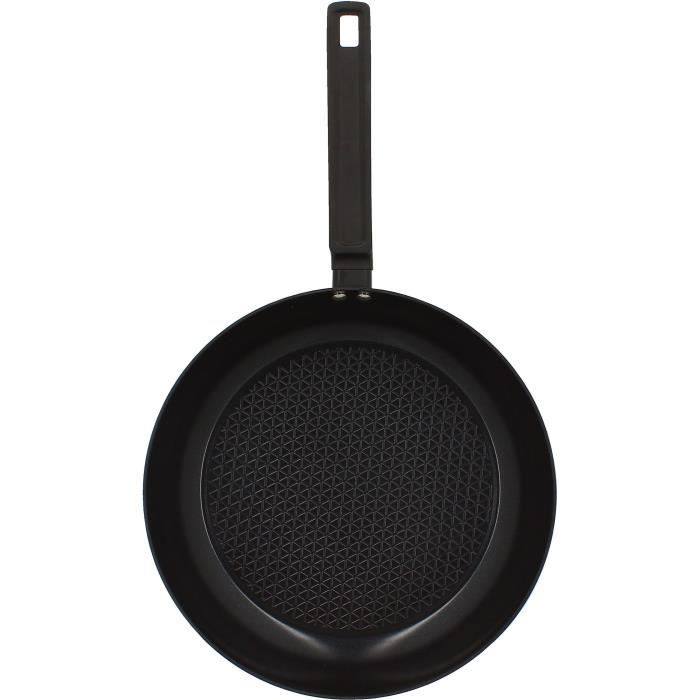 MENASTYL Frying Pan - Forged Aluminum - 30 cm - Black - Suitable for all hobs including induction