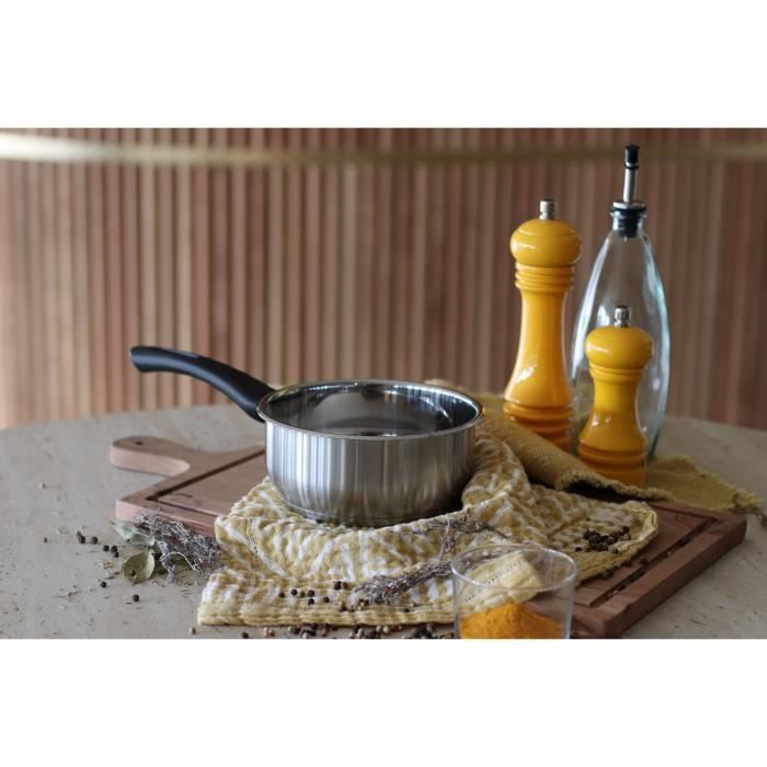 MENASTYL 6020240 Saucepan - Stainless Steel - 14 cm - Suitable for All Hobs Including Induction