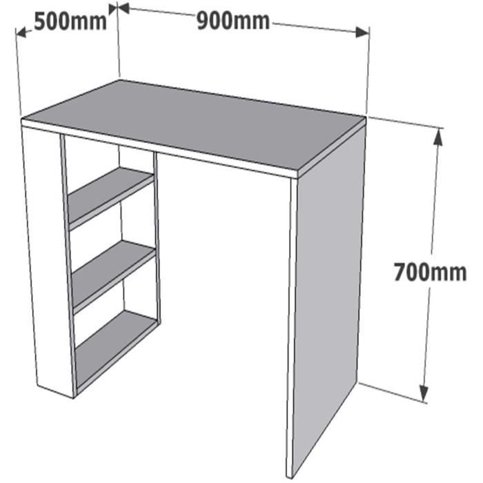 Scandinavian Study Desk - COOL - White - 90 x 70 x 50 cm