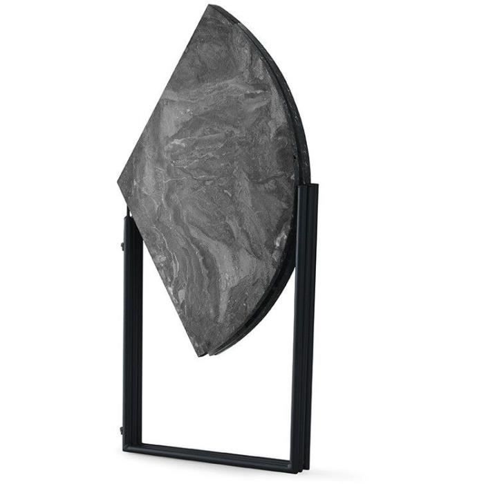 Folding Dining Table - YAPRAK - Anthracite - Round - Seats 4 - 100 x 100 x 72 cm
