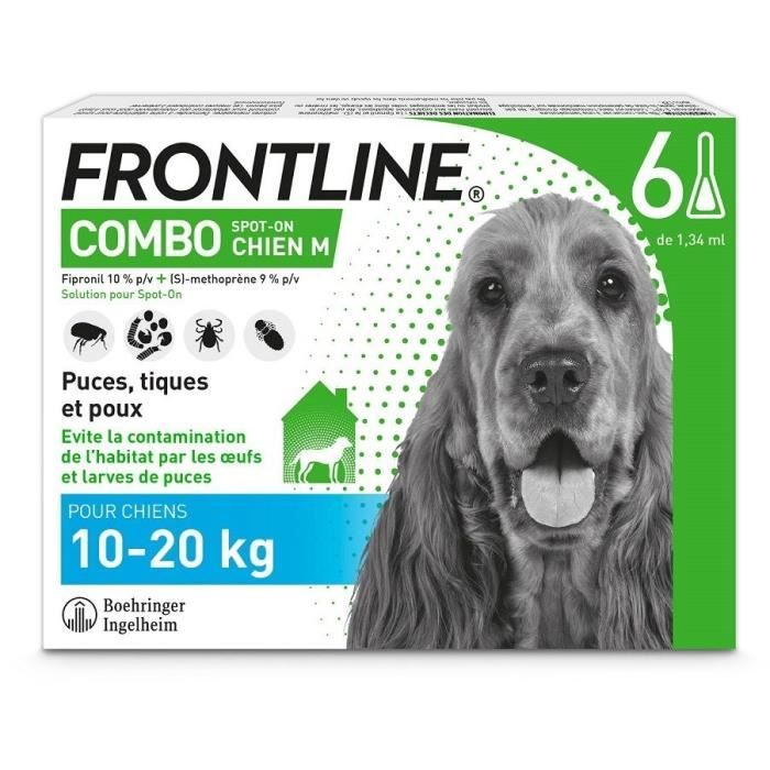 Frontline Combo for Dogs - Flea and Tick Treatment for Dogs M - 10-20 kg - 6 Pipettes