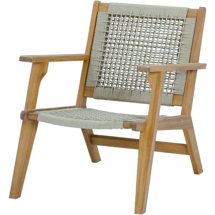 MERIDA Low Garden Armchair FSC Acacia Wood Olive Green