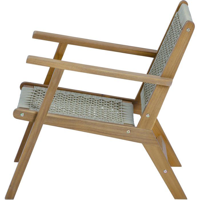 MERIDA Low Garden Armchair FSC Acacia Wood Olive Green