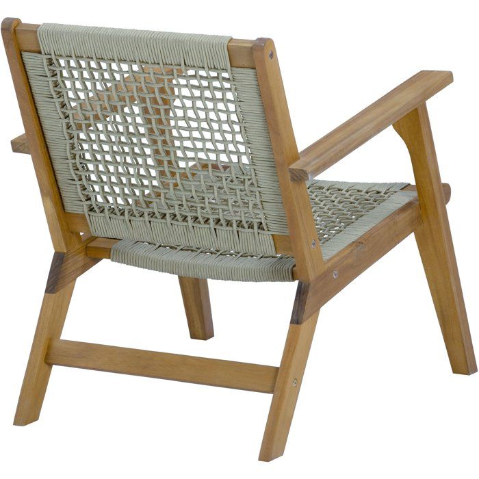MERIDA Low Garden Armchair FSC Acacia Wood Olive Green