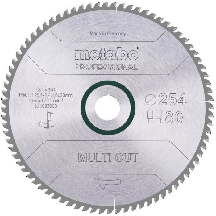 METABO Pro Circular Saw Blade - Multi Cut HW/CT 254x30.80FZ/TZ 5°