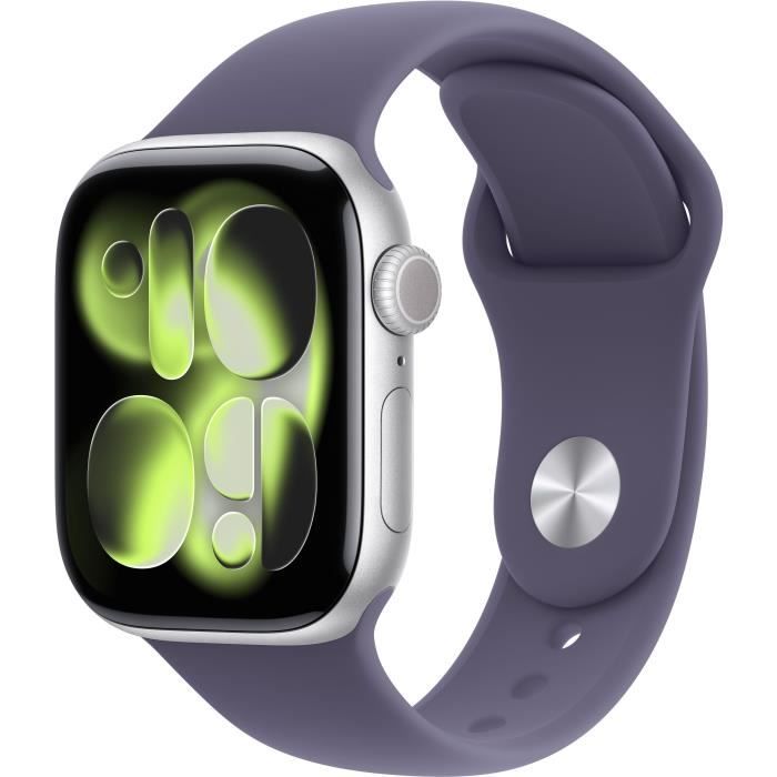 Apple Watch Series 11 GPS - 42 mm - Silver Aluminium Case - Purple Fog Sport Band - S/M