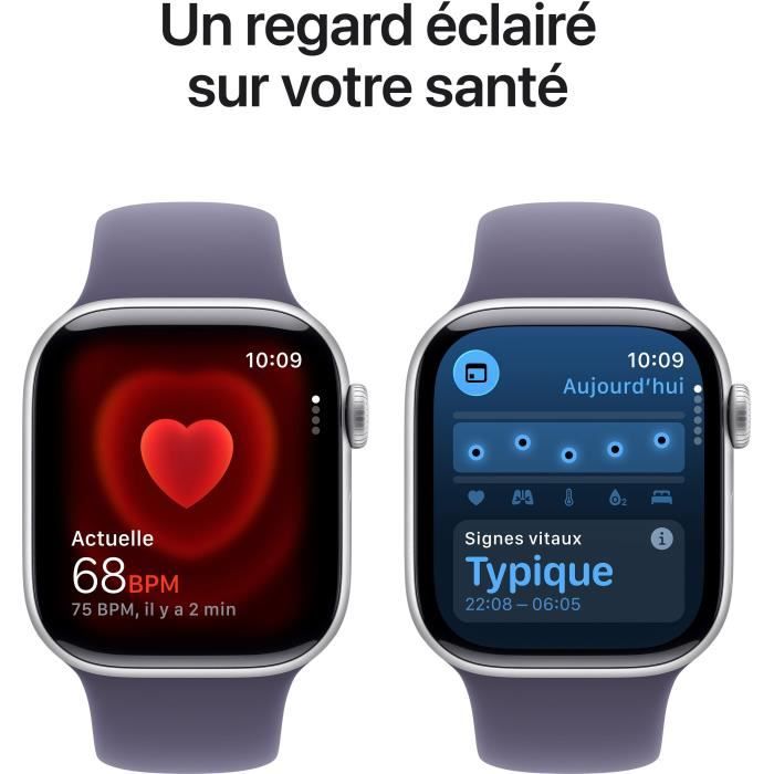 Apple Watch Series 11 GPS - 42 mm - Silver Aluminium Case - Purple Fog Sport Band - S/M