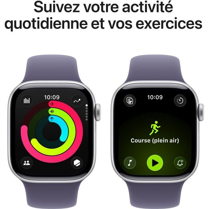 Apple Watch Series 11 GPS - 42 mm - Silver Aluminium Case - Purple Fog Sport Band - S/M