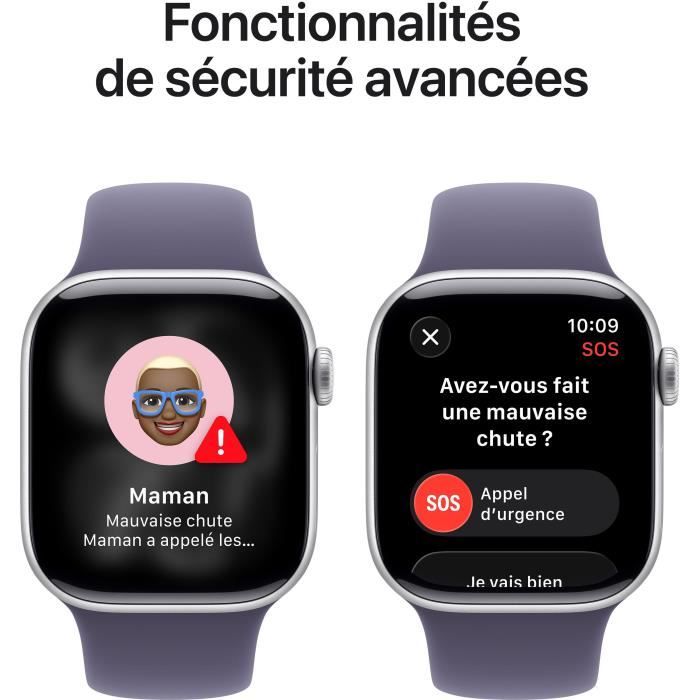 Apple Watch Series 11 GPS - 42 mm - Silver Aluminium Case - Purple Fog Sport Band - S/M