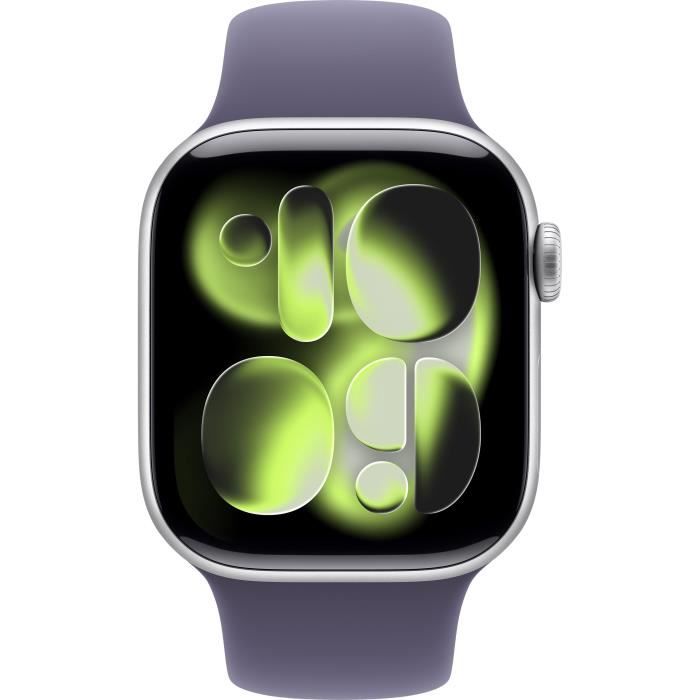 Apple Watch Series 11 GPS - 42 mm - Silver Aluminium Case - Purple Fog Sport Band - S/M