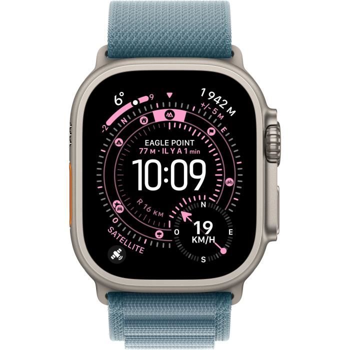 Apple Watch Ultra 3 GPS + Cellular - 49 mm - Natural Titanium Case - Light Blue Alpine Loop - Medium