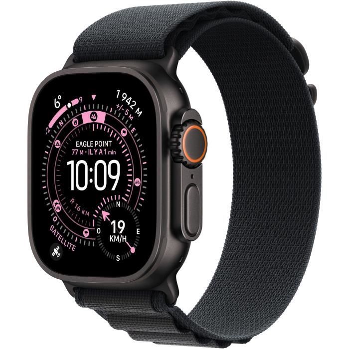 Apple Watch Ultra 3 GPS + Cellular - 49 mm - Black Titanium Case - Black Alpine Loop - Large