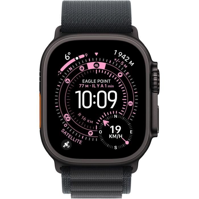 Apple Watch Ultra 3 GPS + Cellular - 49 mm - Black Titanium Case - Black Alpine Loop - Large