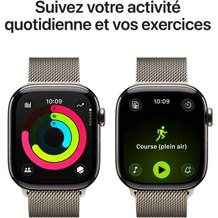 Apple Watch Series 11 GPS Cellular - 42 mm - Natural Titanium Case - Natural Milanese Loop