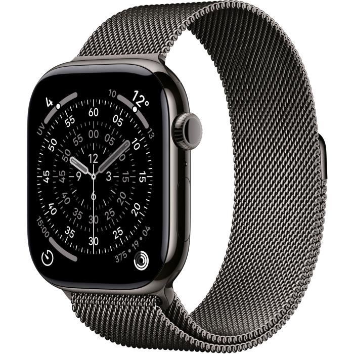 Apple Watch Series 11 GPS + Cellular - 46 mm - Slate Titanium Case - Slate Milanese Loop Band - M/L