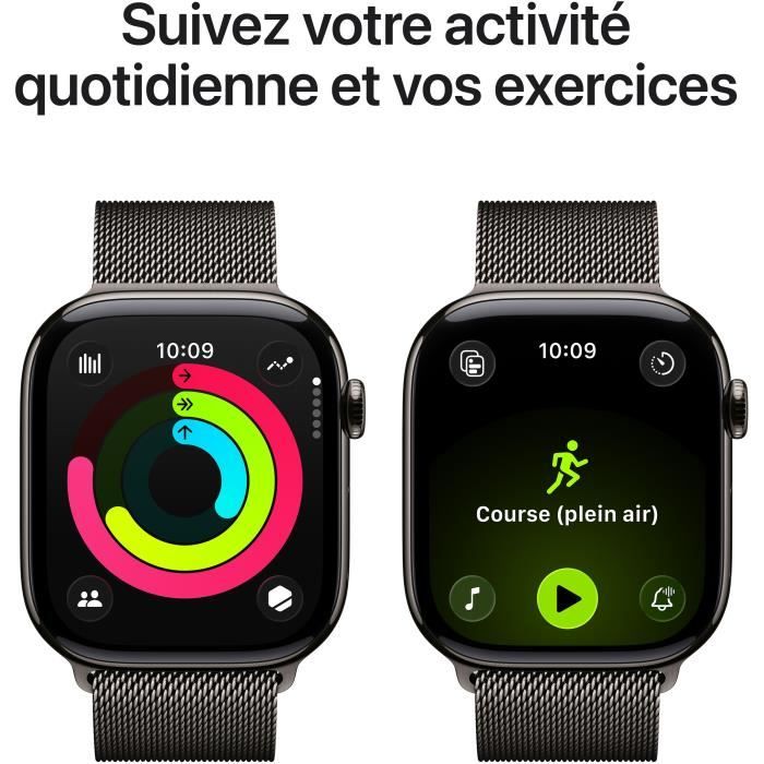 Apple Watch Series 11 GPS + Cellular - 46 mm - Slate Titanium Case - Slate Milanese Loop Band - M/L