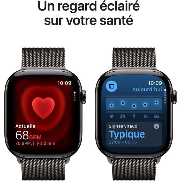 Apple Watch Series 11 GPS + Cellular - 46 mm - Slate Titanium Case - Slate Milanese Loop Band - M/L