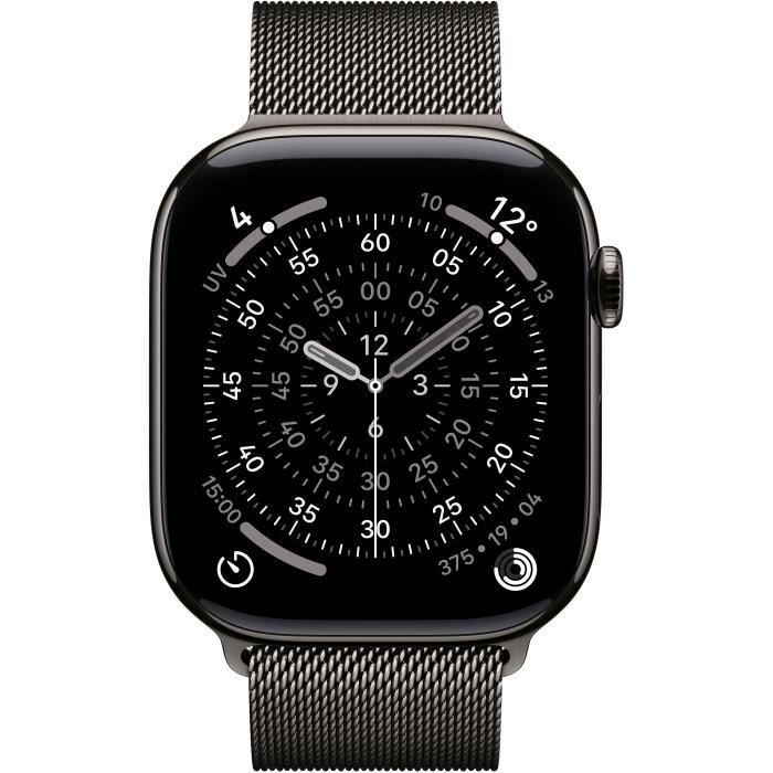Apple Watch Series 11 GPS + Cellular - 46 mm - Slate Titanium Case - Slate Milanese Loop Band - M/L