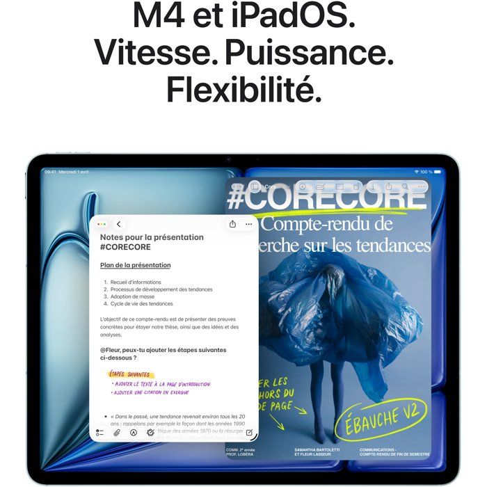Apple - iPad Air M4 - 11" - Wi-Fi + Cellular - 256Go - Bleu