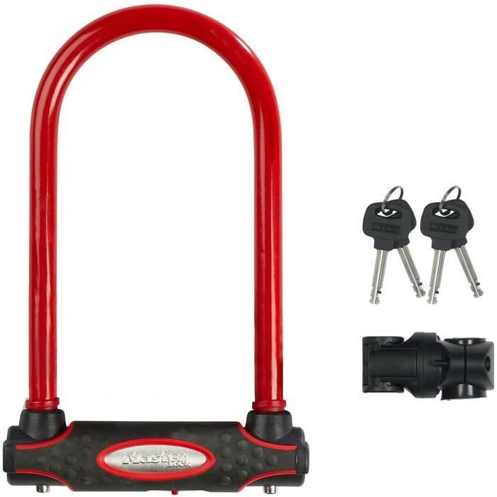 MASTER LOCK U-Lock Bike Lock - Hardened Steel, Keyed, Universal Mount - 8195EURDPROCOLR
