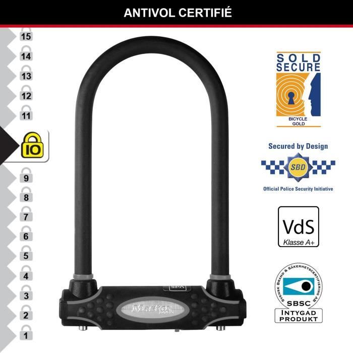MASTER LOCK U-Lock - 8195EURDPROCOLWR - Hardened Steel, Key, Red