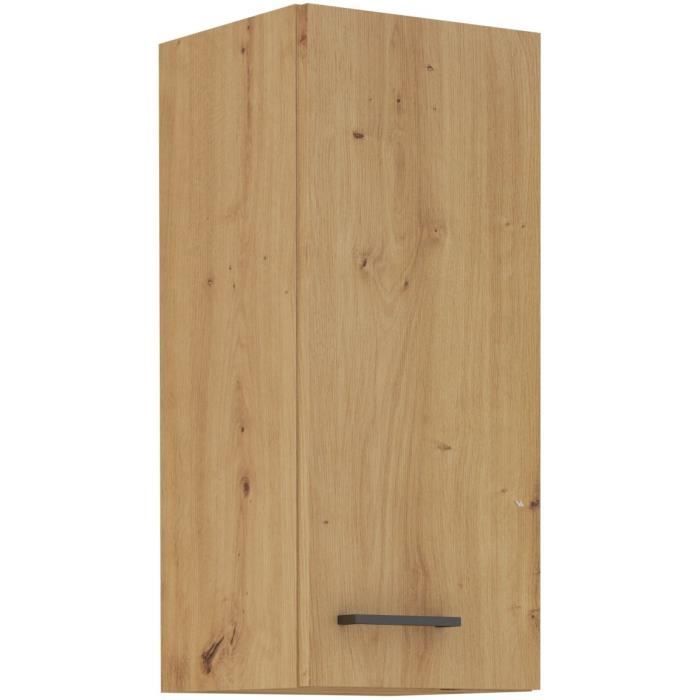 High cabinet - MODENA - 30 cm - Artisan oak and matt black - CUISINIER