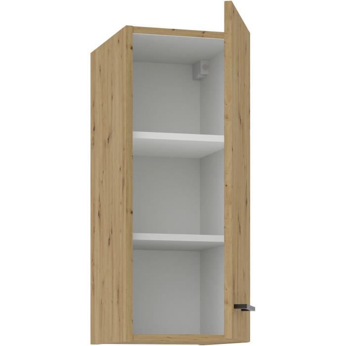 High cabinet - MODENA - 30 cm - Artisan oak and matt black - CUISINIER