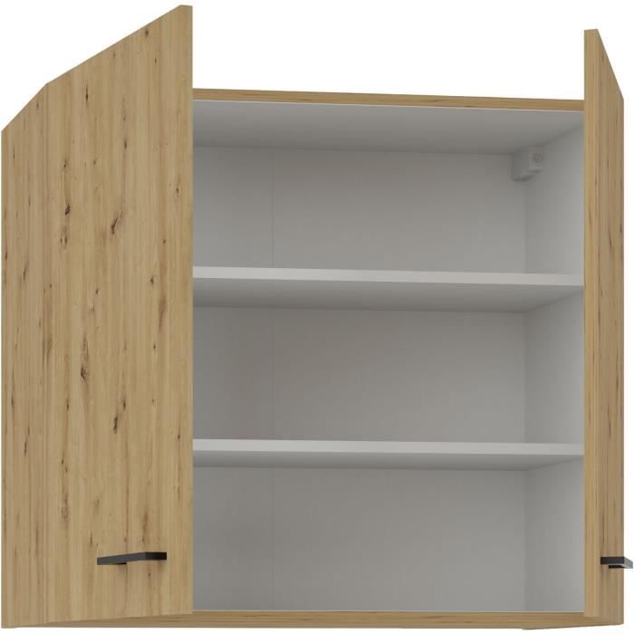 High Cabinet MODENA - 80 cm - Artisan Oak and Matt Black - CUISINIER