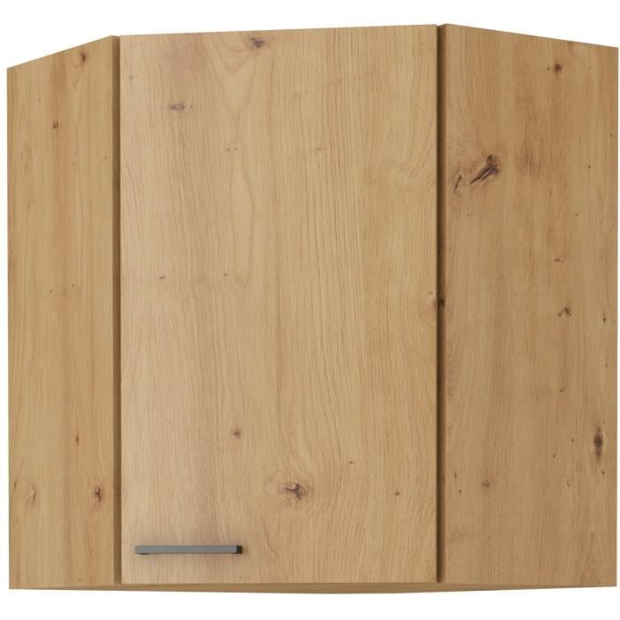High Corner Unit MODENA - 89 x 89 cm - Artisan Oak and Matt Black - CUISINIER
