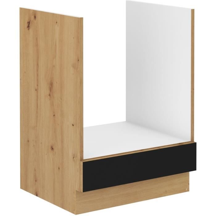 MODENA Low Oven Cabinet - 60 cm - Artisan Oak and Matt Black - CUISINIER
