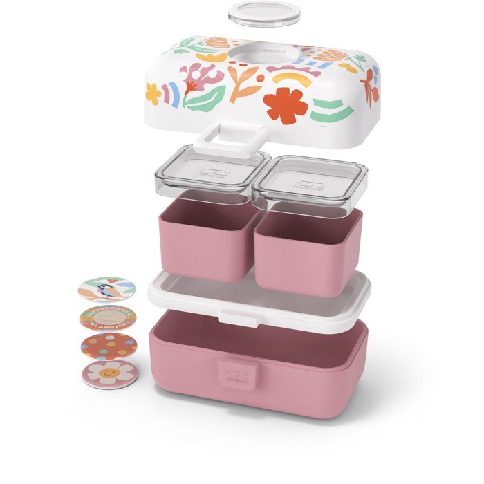 MONBENTO Children's Lunch Box - 3 Compartments - 500 ml - MB Tresor Papercut