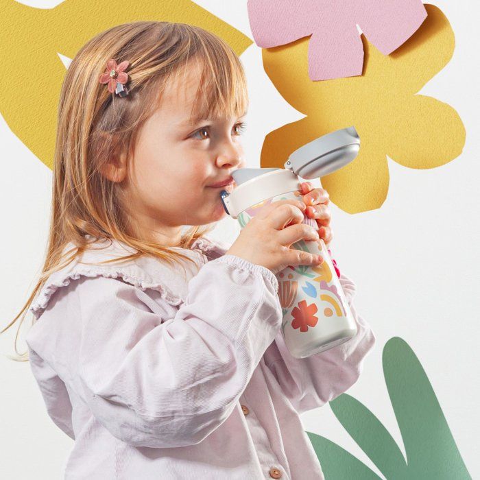 MONBENTO Insulated Water Bottle - Children's - Quick-Open Cap - Pop Paper Cut