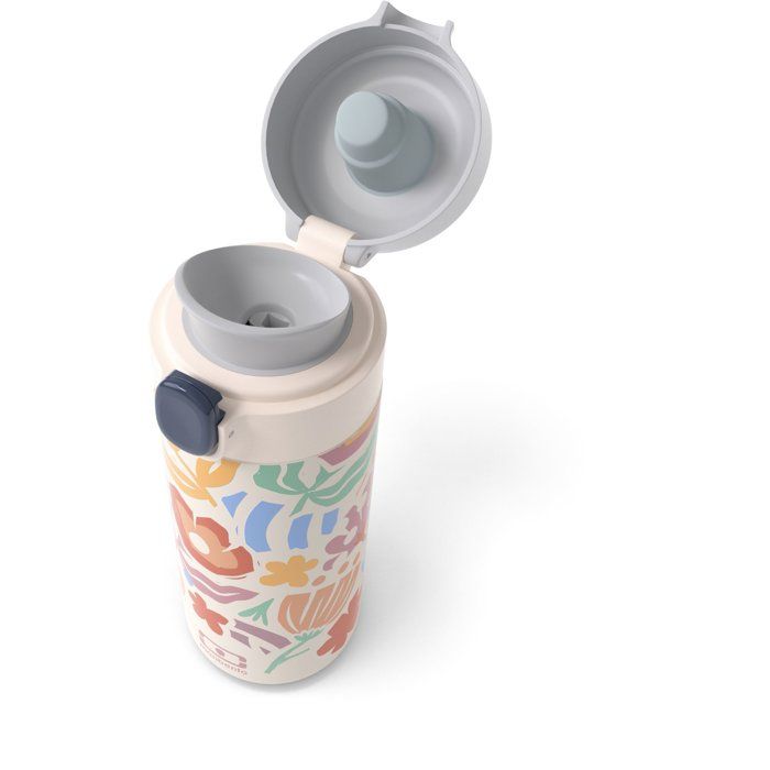 MONBENTO Insulated Water Bottle - Children's - Quick-Open Cap - Pop Paper Cut