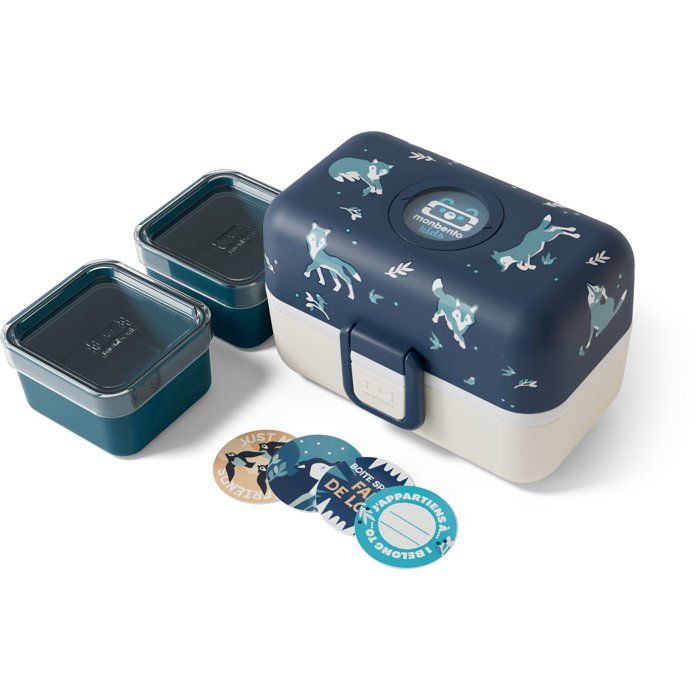 MONBENTO Children's Lunch Box - MB Tresor Wolf - 3 Compartments - BPA Free - 800 ml