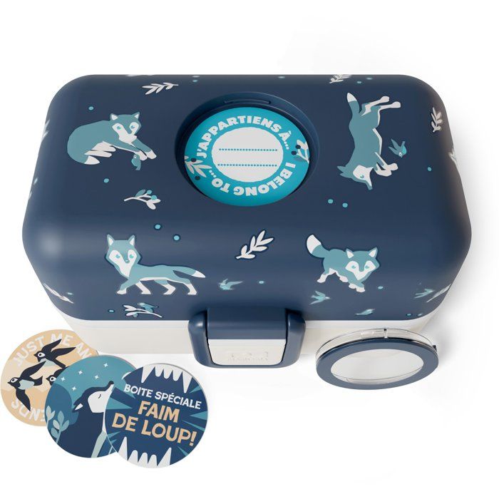MONBENTO Children's Lunch Box - MB Tresor Wolf - 3 Compartments - BPA Free - 800 ml