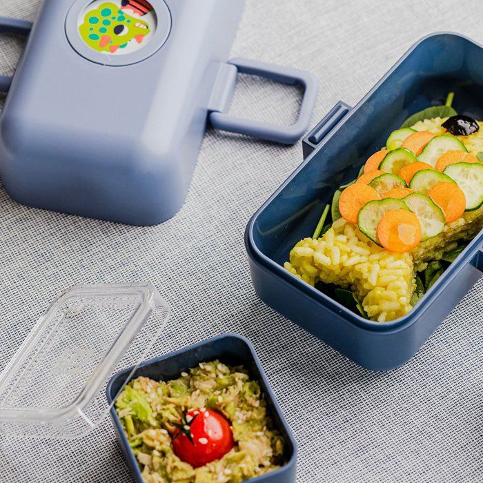MONBENTO Children's Lunch Box - 3 Compartments - 500 ml - MB Tresor Infinity Blue
