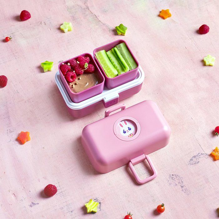 MONBENTO Children's Lunch Box - MB Tresor Rose Blush - 3 Compartments - BPA Free - 800 ml