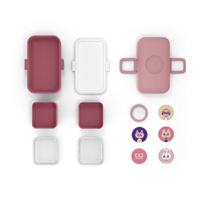 MONBENTO Children's Lunch Box - MB Tresor Rose Blush - 3 Compartments - BPA Free - 800 ml