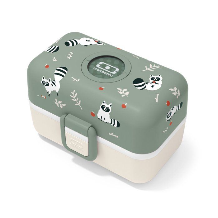 MONBENTO Children's Lunch Box - MB Tresor Raccoon - 3 Compartments - BPA Free - 800 ml