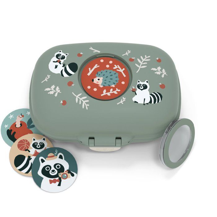 MONBENTO Lunch Box - MB Gram Raccoon - Airtight Snack Box - 600 ml