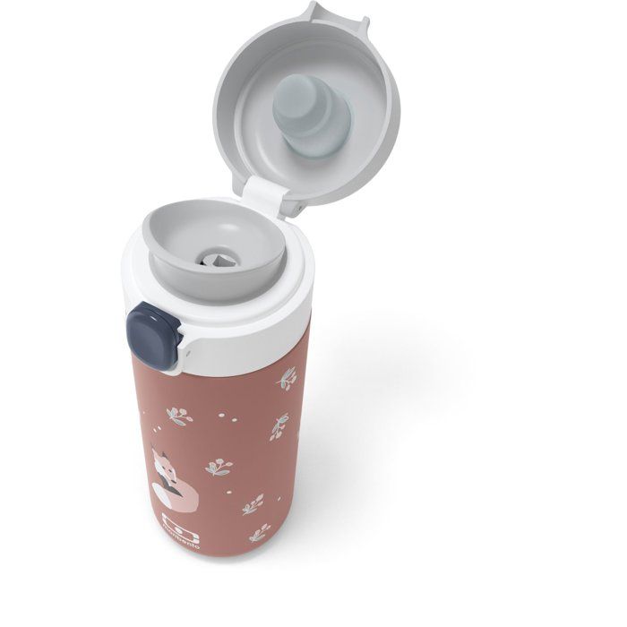 MONBENTO Insulated Water Bottle - Children's - Quick-Opening Cap - Pop Fox