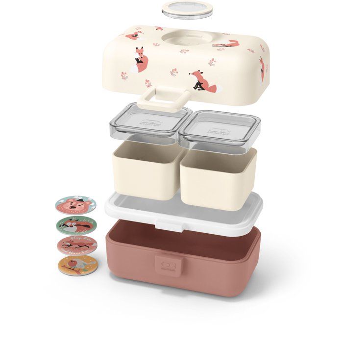 MONBENTO Children's Lunch Box - 3 Compartments - 500 ml - MB Tresor Fox