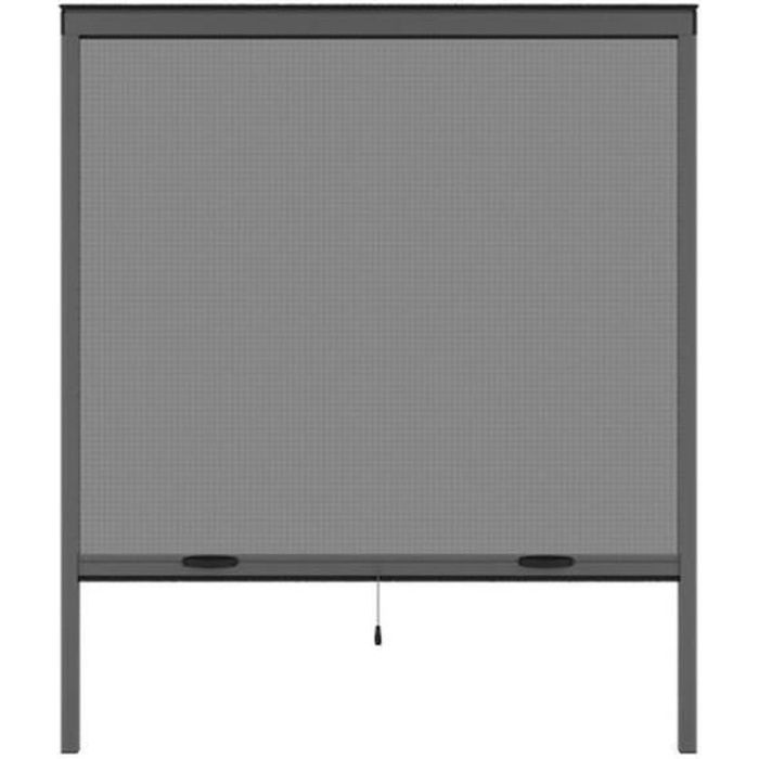 Moustiquaire de fenetre L125 x H145 cm en aluminium  gris anthracite - Recoupable en largeur et hauteur